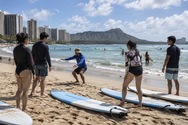 First-Timer Surf Lesson, Waikiki, Oahu
