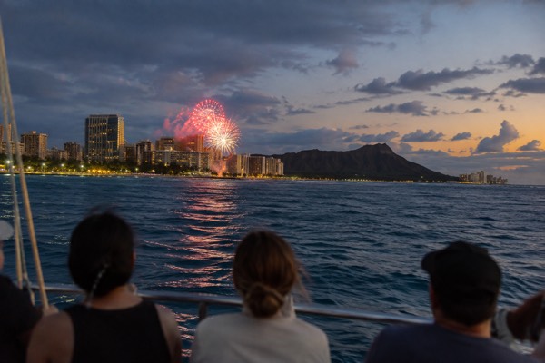 Friday Fireworks From The Water, Oahu