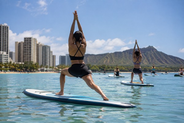 Paddleboard Yoga On Flat Water, Oahu