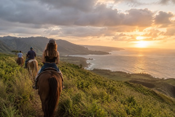 Sunset Ride On Horseback, Oahu